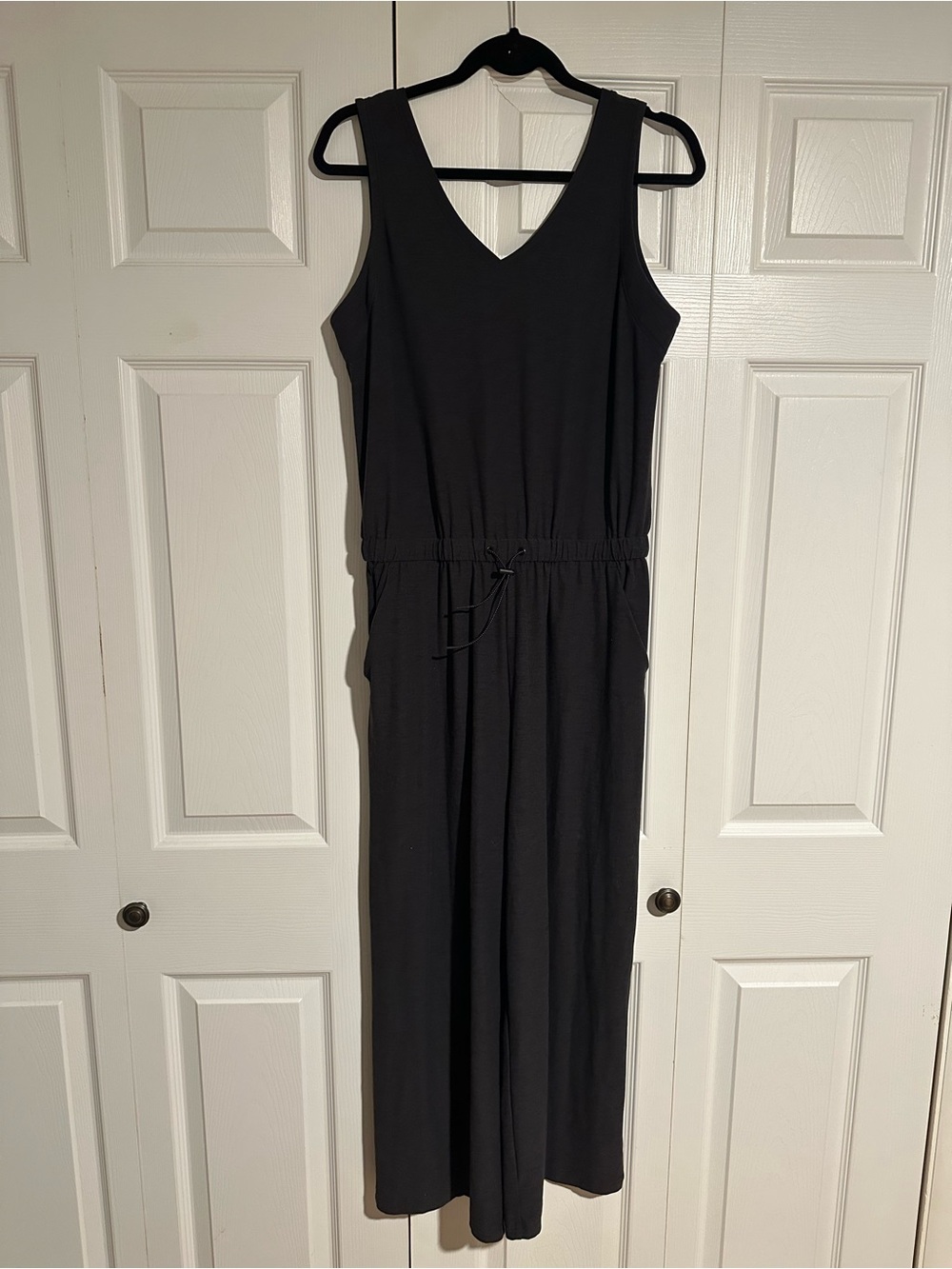 Charcoal Sleeveless V-Neck Jumpsuit